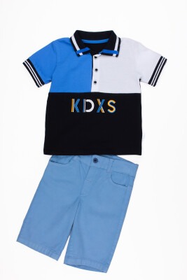 2-Piece Boy Polo T-shirt Set with Shorts 2-5Y Kidexs 1026-65074 Синий