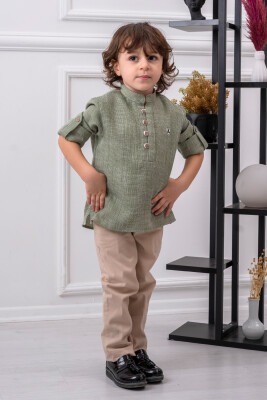 2-Piece Boy Shirt Set with Pants 1-4Y Lemon 1015-9654 - Lemon