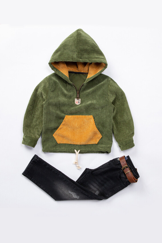 2-Piece Boy Sweatshirt Set with Pants 1-4Y Lemon 1015-9548 - 4