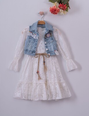 2-Piece Girl Dress with Jean Vest 5-8Y Eray Kids 1044-13176 - 1