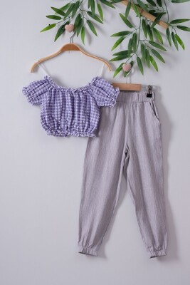 2-Piece Girl Pant Set with Tops 7-10Y Büşra Bebe 1016-221046 - Büşra Bebe