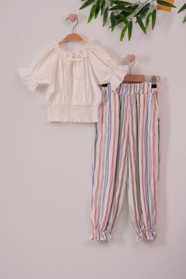 2-Piece Girl Pants Set with Blouse 7-10Y Büşra Bebe 1016-221059 - Büşra Bebe