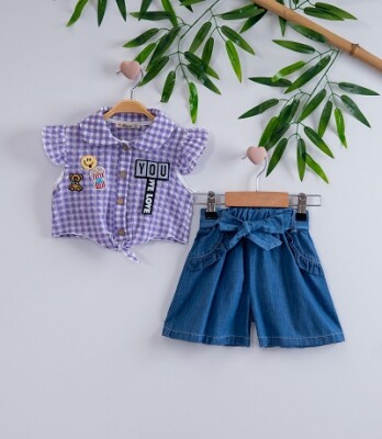 2-Piece Girl Set With Shorts 3-6Y Büşra Bebe 1016-221052 Лиловый 