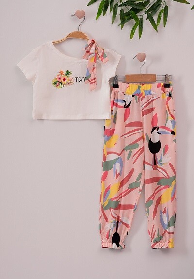 2-Piece Girl Set with Tropical 7-10Y Büşra Bebe 1016-221042 - 3