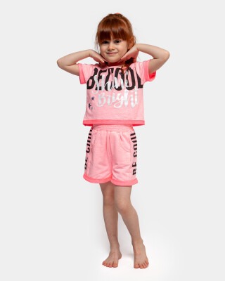 2-Piece Girl Shorts Set with T-shirt 4-7Y Bupper Kids 1053-21364 Розовый 
