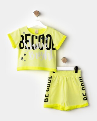 2-Piece Girl Shorts Set with T-shirt 4-7Y Bupper Kids 1053-21364 Neon Green 