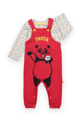 2-Piece Overalls Set with Panda Printed 0-36M Babydivo 1024-103-13 Red