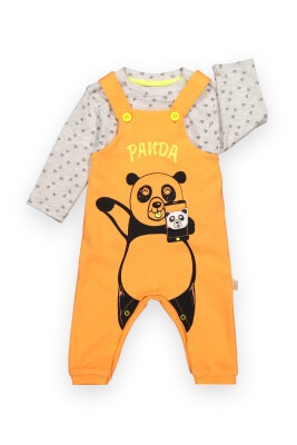 2-Piece Overalls Set with Panda Printed 0-36M Babydivo 1024-103-13 Orange