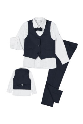 3 Button Vest Suit 1-4Y Terry 1036-5509 Темно-синий