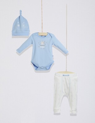 3-Piece Baby Boy Onesies Set with Pants and Hat 3-9M Wogi 1030-WG-T0504 - Wogi
