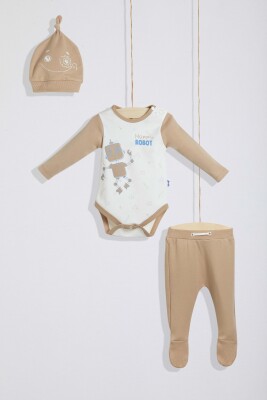 3-Piece Baby Boy Onesies Set with Pants and Hat 3-9M Wogi 1030-WG-T0507 - Wogi (1)