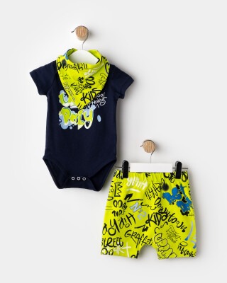 3-Piece Baby Boy Set with Foulard 6-18M Miniloox 1054-21485 Navy 