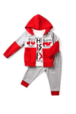 3-Piece Baby Boy Set with Hoddie 9-24M Kidexs 1026-90051 Красный
