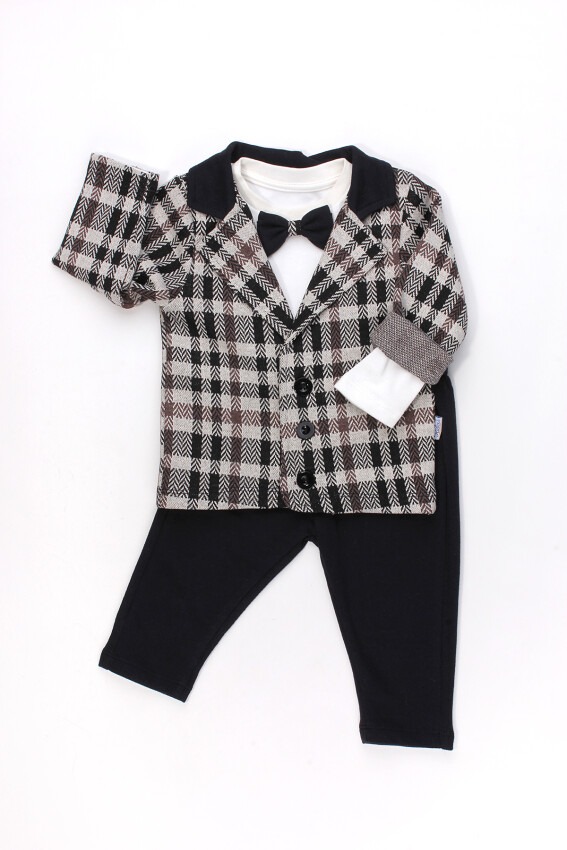 3-Piece Boy Jacket Set with Pants and Body 9-24M Kidexs 1026-90075 - 2