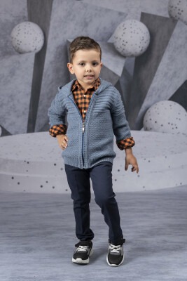 3-Piece Boy Knitwear Set With Shirt And Pants 1-4Y Lemon 1015-9800 - 2