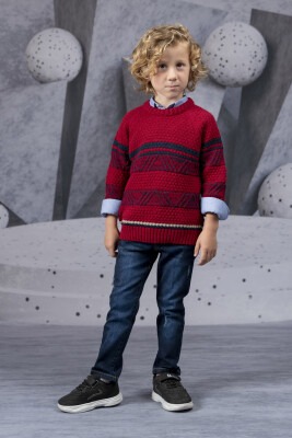 3-Piece Boy Knitwear Set With Shirt And Pants 5-8Y Lemon 1015-9783 - 1