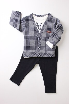 3-Piece Boy Knitwear Set with T-shirt and Pants 9-24M Kidexs 1026-90007 - Kidexs (1)
