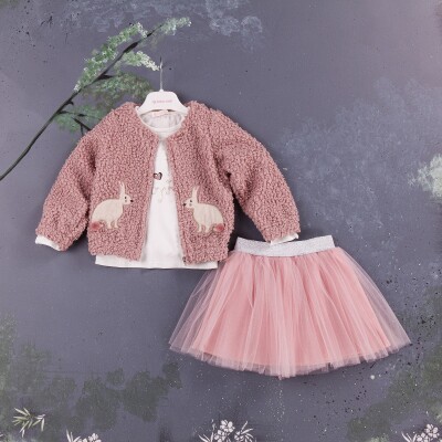 3-Piece Girl Set With Skirt and Jacket 1-4Y BabyRose 1002-3818 Пыльная роза