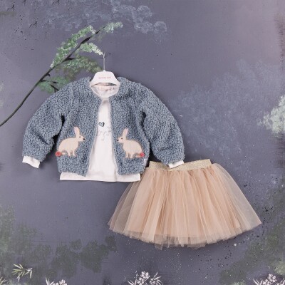 3-Piece Girl Set With Skirt and Jacket 1-4Y BabyRose 1002-3818 Мятно-зеленый