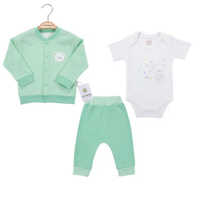 3-Piece Set with Teddy 0-9M Ciccimbaby 1043-4556 Зелёный 