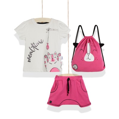 3-Piece T-shirt Set with Shorts and Bag 2-5Y Wogi 1030-WG-T0103 Пурпурный 