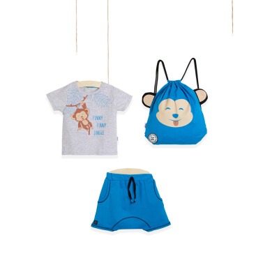 3-Piece T-shirt Set with Shorts and Bag 2-5Y Wogi 1030-WG-T0201 Blue