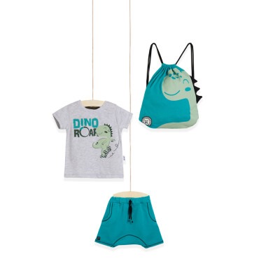 3-Piece T-shirt Set with Shorts and Bag 2-5Y Wogi 1030-WG-T0202 Green