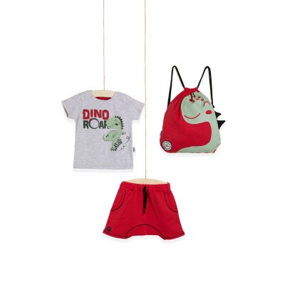 3-Piece T-shirt Set with Shorts and Bag 2-5Y Wogi 1030-WG-T0202 Red