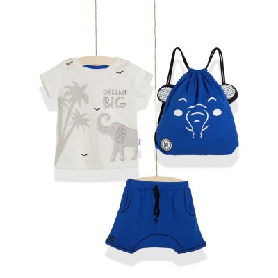 3-Piece T-shirt Set with Shorts and Bag 2-5Y Wogi 1030-WG-T0203-1 Dark Blue