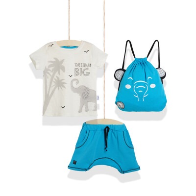 3-Piece T-shirt Set with Shorts and Bag 2-5Y Wogi 1030-WG-T0203-1 Blue