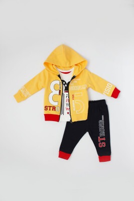 3-Piece Tracksuit Set with Strong 85 Embroidered 0-24M Kidexs 1026-45004-1 Горчичный