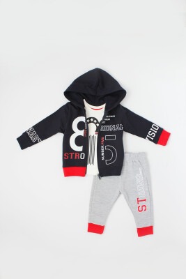 3-Piece Tracksuit Set with Strong 85 Embroidered 0-24M Kidexs 1026-45004-1 - Kidexs (1)