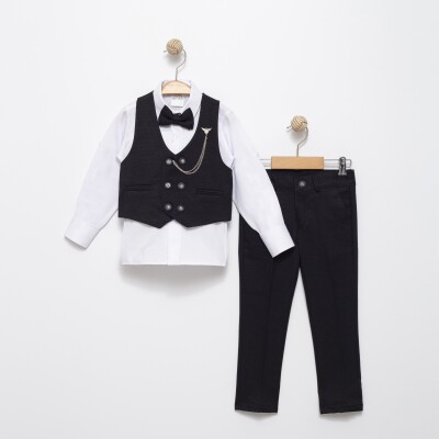 6 Button Tuxedo Full Suit 2-5Y Terry 1036-5350 Black