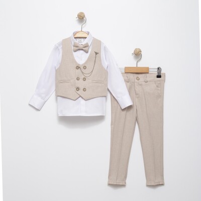 6 Button Tuxedo Full Suit 2-5Y Terry 1036-5350 Beige