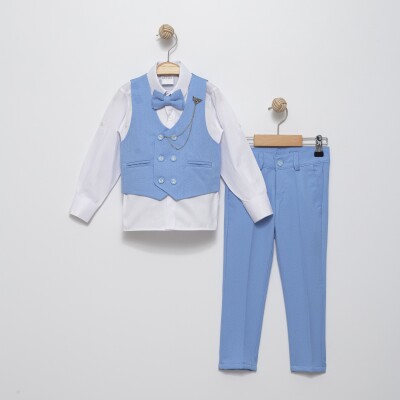 6 Button Tuxedo Full Suit 2-5Y Terry 1036-5350 Light Blue