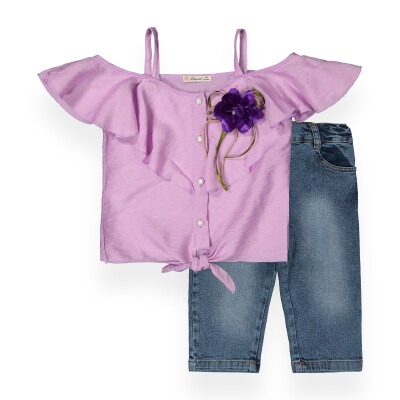 Airobin Denim Capri Set Büşra Bebe 1016-211117 - Büşra Bebe