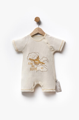 Airplane Embroidered Short Sleeve Jumpsuit 3-9M Flexi Baby 2063-236595 Cream