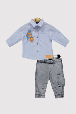 Baby Boy Bear Printed Shirt Set 6-18M Kumru Bebe 1075-4286 - Kumru Bebe (1)