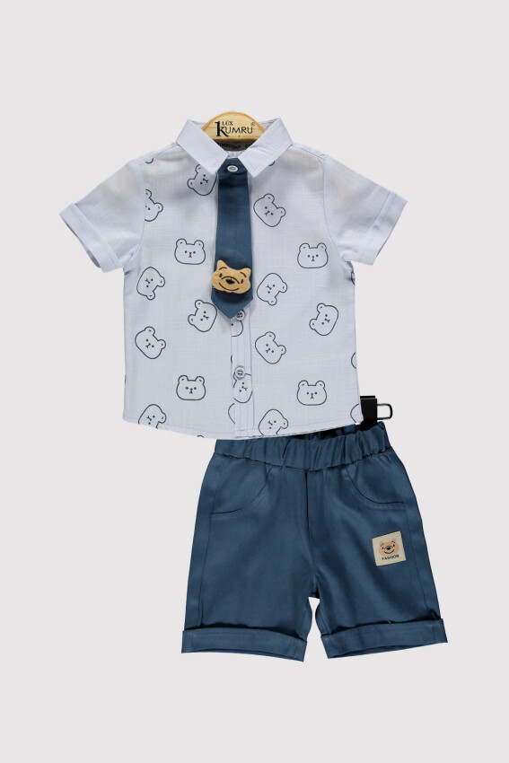 Baby Boy Bear Tie Set 6-18M Kumru Bebe 1075-4376 - 2