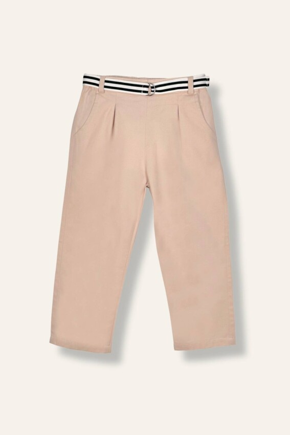 Baby Boy Belted Gabardine Trousers 6-24M Mininio 2062-251M1LBT01 - 1