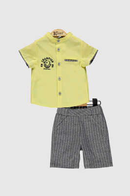 Baby Boy Champion Embroidered Set 6-18M Kumru Bebe 1075-4300 Yellow