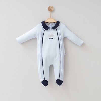 Baby Boy King Crown Romper 0-6M Miniborn 2019-6068 Blue