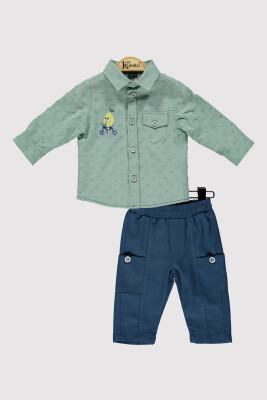 Baby Boy Lemon Embroidered Set 6-18M Kumru Bebe 1075-4214 Mint Green 