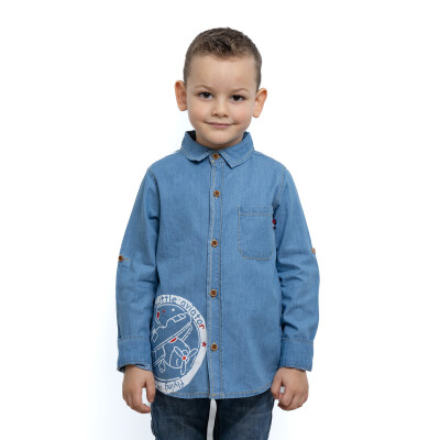 Baby Boy Planet Printed Shirt 6-24M Timo 1018-TE5DÜ012257631 - 1