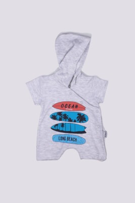 Baby Boy Rompers with Hoodie and Surfboard Printed Kidexs 1026-60019 - 1