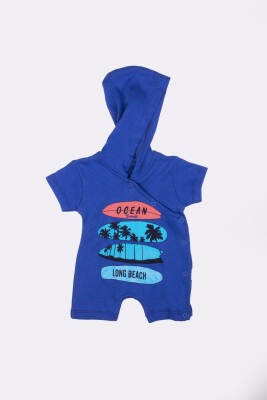 Baby Boy Rompers with Hoodie and Surfboard Printed Kidexs 1026-60019 - 2