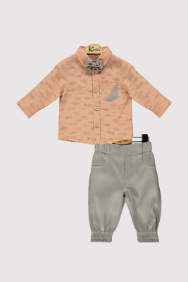 Baby Boy Shirt Set 6-18M Kumru Bebe 1075-4311 Salmon Color 