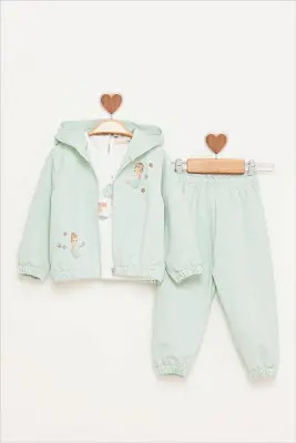 Baby Girl Ballerina Embroidered Tracksuit 9-24M BabyRose 1002-7811 Green