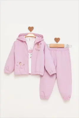 Baby Girl Ballerina Embroidered Tracksuit 9-24M BabyRose 1002-7811 - BabyRose (1)