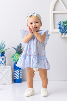 Baby Girl Coral Patterned Ruffle Dress 6-48M Mininio 2062-251M2LBT32M - Mininio